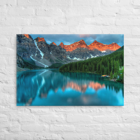 Alberta Mountain Lake Canvas