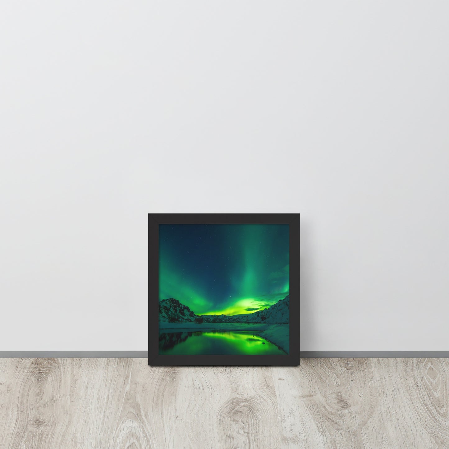 Icy Lake Aurora Framed Poster