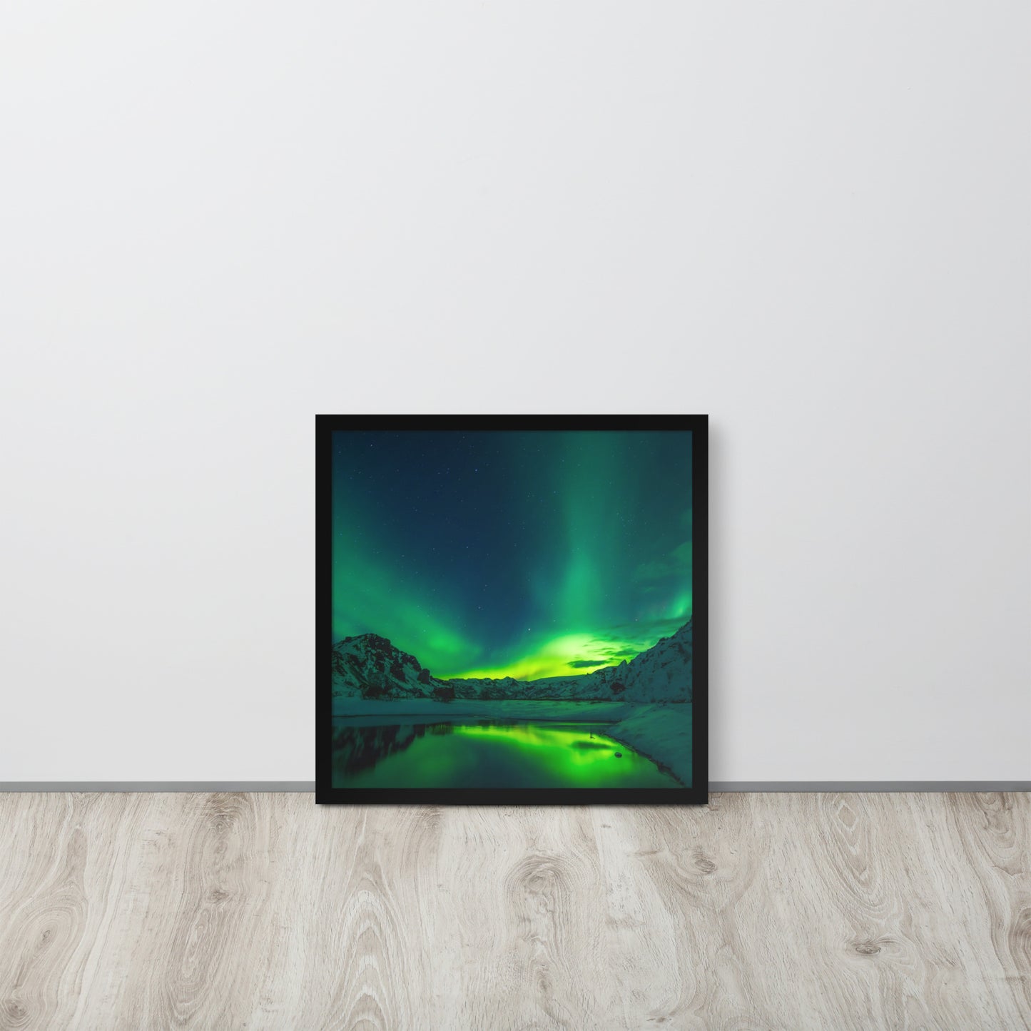 Icy Lake Aurora Framed Poster