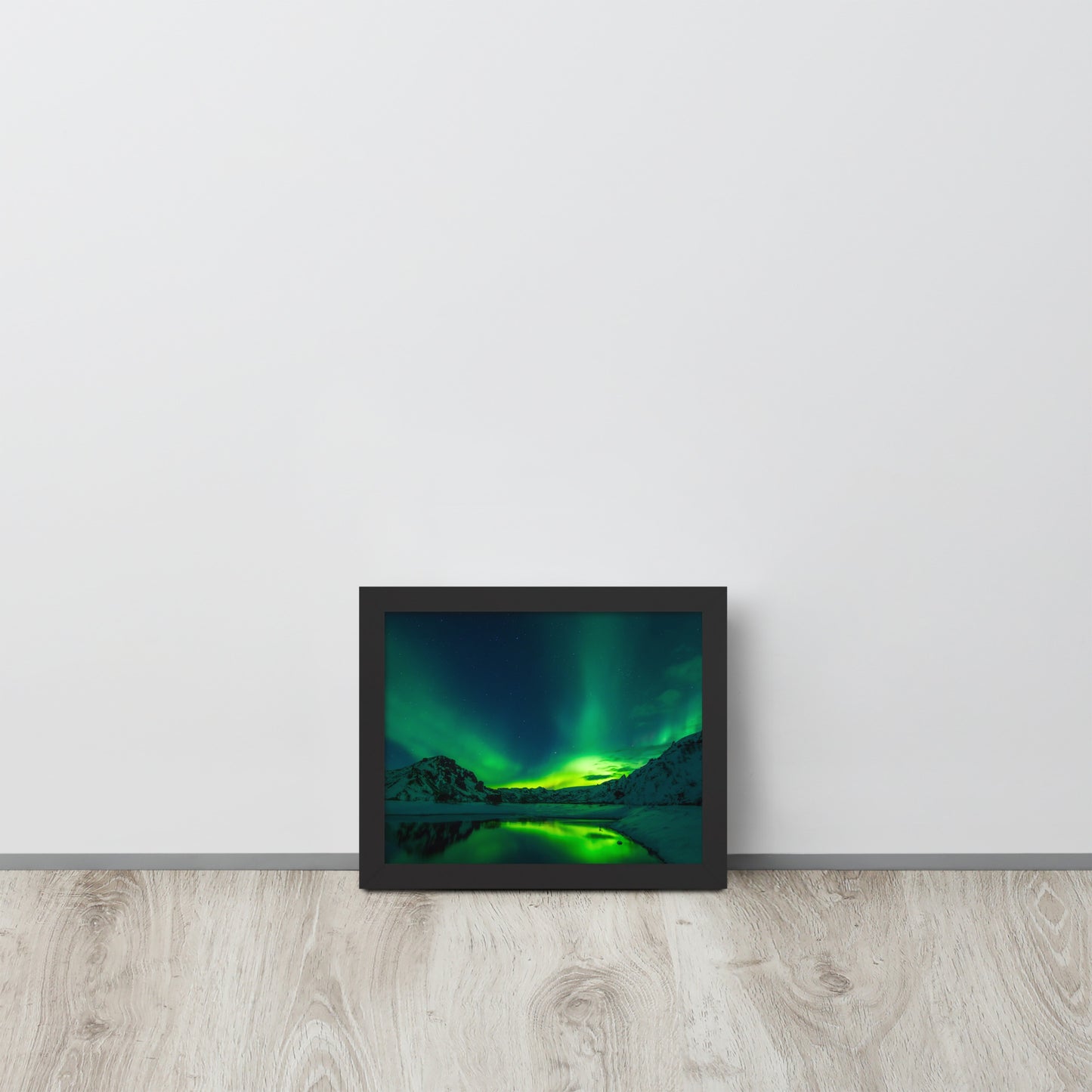 Icy Lake Aurora Framed Poster