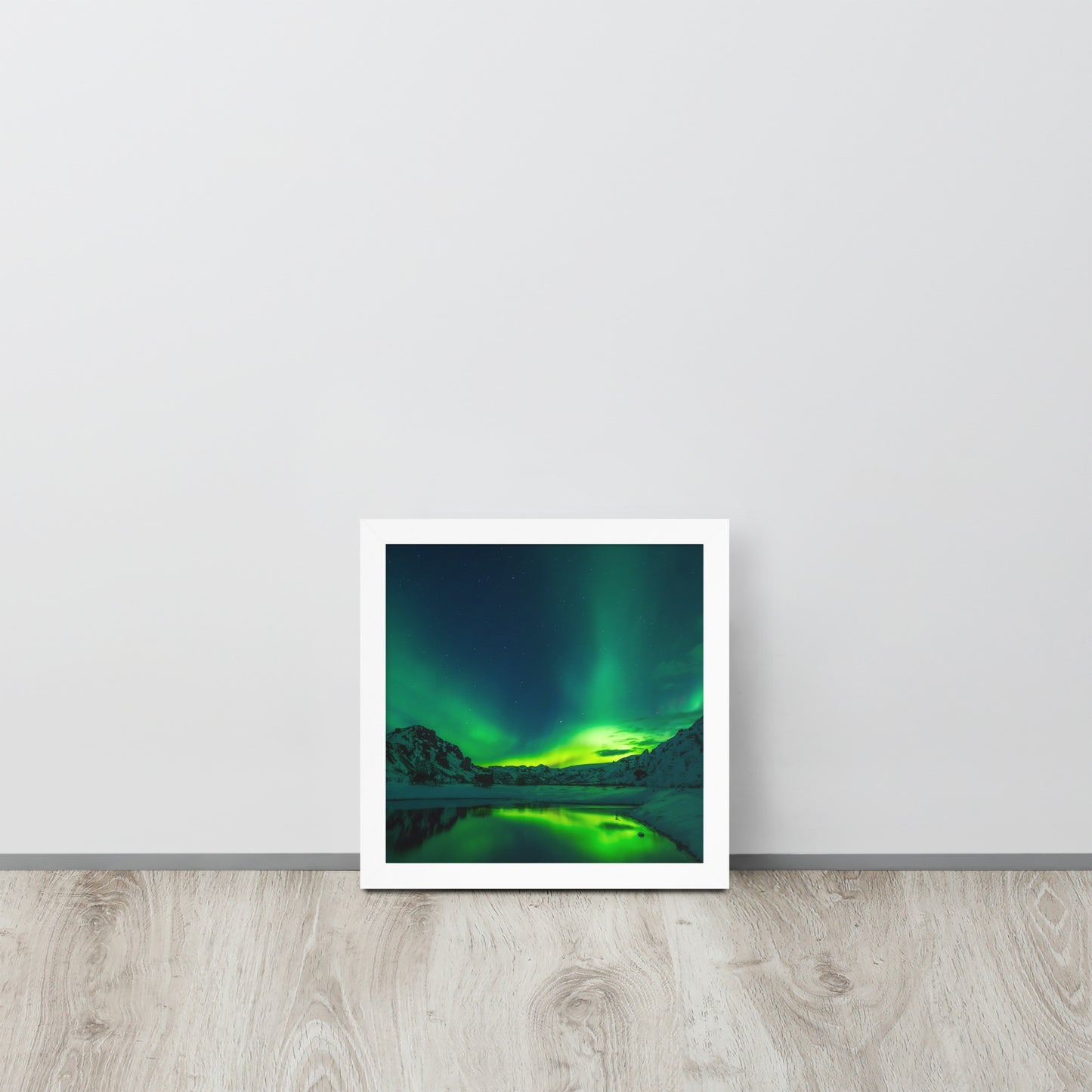 Icy Lake Aurora Framed Poster